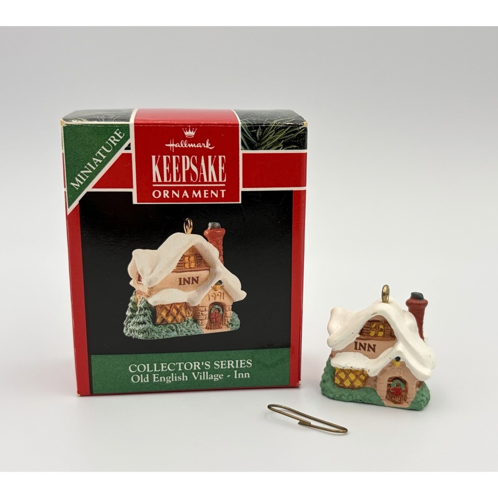 1991 Hallmark Keepsake Ornament Old English Village Inn 4 Miniature Vintage